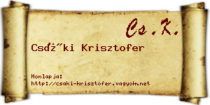 Csáki Krisztofer névjegykártya