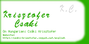 krisztofer csaki business card